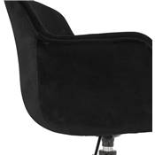 Chaise design de bureau à roulette 'SOFT' en velours noir avec 5 pieds en métal noir