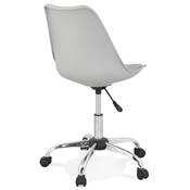 Chaise de bureau à roulettes design 'TULIP' grise pieds en métal chromé