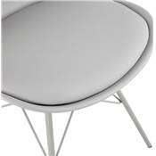 Chaise design style industriel 'GORD' grise avec 4 pieds en métal gris
