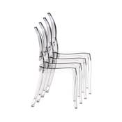 Chaise design médaillon empilable 'Chrystal' transparente avec 4 pieds