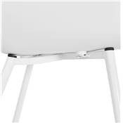 Chaise style industriel design à accoudoirs 'EXPO' blanche avec 4 pieds en métal blanc