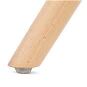 Chaise design 'FIRENZA' en tissu noir avec 4 pieds en bois naturel