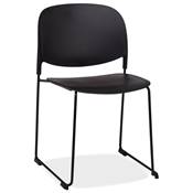 Chaise design de style moderne 'BALI' noire avec 4 pieds en métal noir