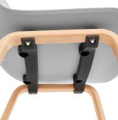 Chaise scandinave design 'Parkwood' grise avec 4 pieds en bois naturel