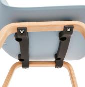 Chaise scandinave design 'Parkwood' bleue avec 4 pieds en bois naturel