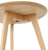 Tables basses scandinaves gigognes rondes 'Mukavä' plateau et 3 pieds en bois naturel - Ø 50 cm