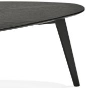Tables basses gigognes ovales scandinave 'HYGGE' plateau en bois noir avec 3 pieds en bois noir - 100 x 50 cm