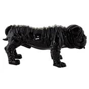 Statue deco chien 'Bulldog' en polyrésine noire
