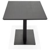 Table de salle à manger 'Tvillin Black' noire en bois pied central en fonte - 180 x 90 cm