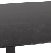 Table de salle à manger 'Tvillin Black' noire en bois pied central en fonte - 180 x 90 cm