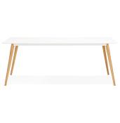 Table / bureau droit scandinave 'Bolnäss XL' en bois blanc 4 pieds bois naturel – 200 x 90 cm