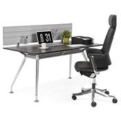Ecran de séparation de bureau 'CONFIDENTIAL' en métal gris - 140 cm