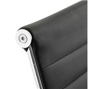 Fauteuil de bureau design à roulettes et dossier bas 'GREATERS MINI' noir pieds en métal chromé