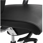 Fauteuil de bureau design à roulettes dossier haut 'BIG MASTER' noir avec pieds en alluminium