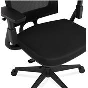 Fauteuil de bureau design à roulettes dossier haut 'FOLLOW' tissu noir et maillé pieds métal noir