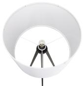 Lampadaire trépied scandinave 'Stätiv' abat-jour en tissu blanc 3 pieds en métal noir