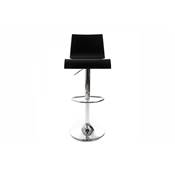 Tabouret de bar rglable design 'Ice' pivotant plexiglass noir pied mtal chrom dossier haut