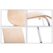Chaise design 'Léa' en bois naturel avec 4 pieds chromé