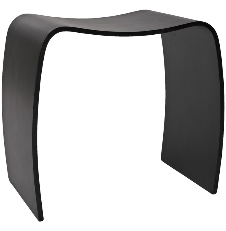 Tabouret bas design empilable 'Mooble' en bois noir