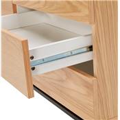 Meuble bahut buffet design 'ALLWOOD' en bois naturel 2 portes et 3 tiroirs et pieds en métal noir