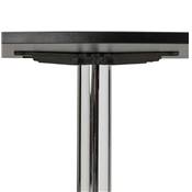 Table à diner / salle de réunion ronde 'Druna' plateau bois noir pied central chromé - Ø 120 cm