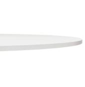 Table / table salle de réunion ronde 'Kaza' plateau en bois blanc et pied central en métal blanc – Ø 120 cm