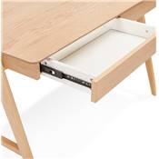 Petit bureau droit / table de travail design 'CHILD' en bois naturel - 120 x 70 cm