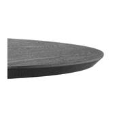 Petite table industriel ronde 'FERRO' plateau bois noir pied central métal noir – Ø 60 cm