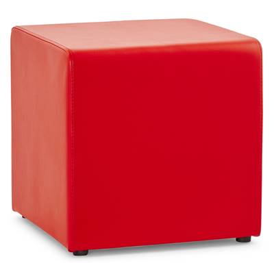 Pouf d'appoint carré rembourré 'KUBE' rouge
