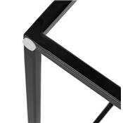 Set de 3 Tables d'appoint gigognes design carré 'TRIPLE' plateaux en bois noir pieds en métal noir