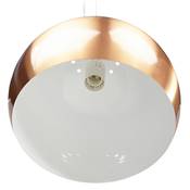 Suspension design ronde 'ARC' en métal cuivré sur l'extérieur et métal blanc a l'intérieur