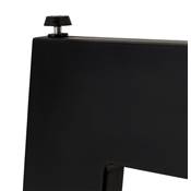 Grande table scandinave carrée 'BIG VÄN' plateau en bois noir pieds en métal noir - 140 x 140 cm