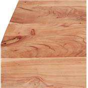 Table basse style industriel 'LITTLE BARNE' bois massif pieds tréteaux en métal noir - 115 x 65 cm