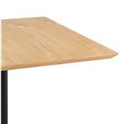 Table de salle à manger carrée industriel 'RITH' en bois naturel pied carré en métal noir - 70 x 70 cm