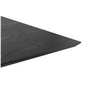 Table de salle à manger carrée industriel 'RITH' noire en bois pied carré en métal noir - 70 x 70 cm