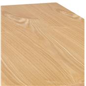 Petite table industriel carrée 'FERRO' en bois naturel pied central en métal blanc – 68 x 68 cm