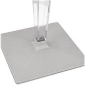 Table design carrée intérieur / extérieur 'RAMO' blanche pied central transparent gris - 80 x 80 cm