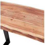 Table console style industriel 'HIGH BARNE' bois massif pieds tréteaux en métal noir - 130 x 45 cm