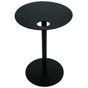 Table d'appoint guéridon design ovale 'DRINK' tablette et pied central en métal noir - 42 x 31 cm