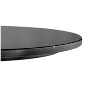 Table bar Mange-debout design 'RULLA' en pierre effet marbre noir pied central métal noir - Ø 60 cm