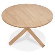 Table ronde 'FAST GLAS' plateau et pieds en chêne massif - Ø 120 cm