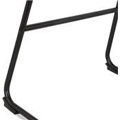 Tabouret de snack mi-hauteur 'GUSTO MINI' tissu gris clair pieds tréteaux métal noir dossier haut