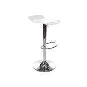 Tabouret de bar réglable design 'Aero' pivotant en plexiglass blanc pied central en métal chromé