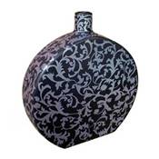 Vase soliflore baroque 'Disc' noir et gris