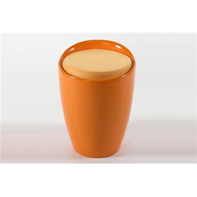 Tabouret bas avec espace de rangement 'Djembe' orange