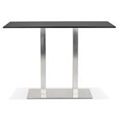 Table de bar Mange-debout 'Tvillin BAR' bois blanc double pied central métal brossé - 160 x 80 cm