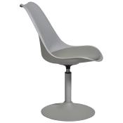 Chaise design pivotante 'Tulipe Kolor' grise pied central - Lot de 2