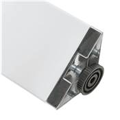 Grand bureau de direction droit 'AFER XL' bois blanc 4 pieds métal blanc et chromé – 200 x 100 cm