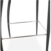 Tabouret de bar design carré 'Duchesse' gris avec 4 pieds et dossier haut