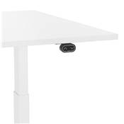 Bureau design assis-debout électrique 'SMALL SEMPLICE' bois blanc pieds métal blanc - 140 x 70 cm